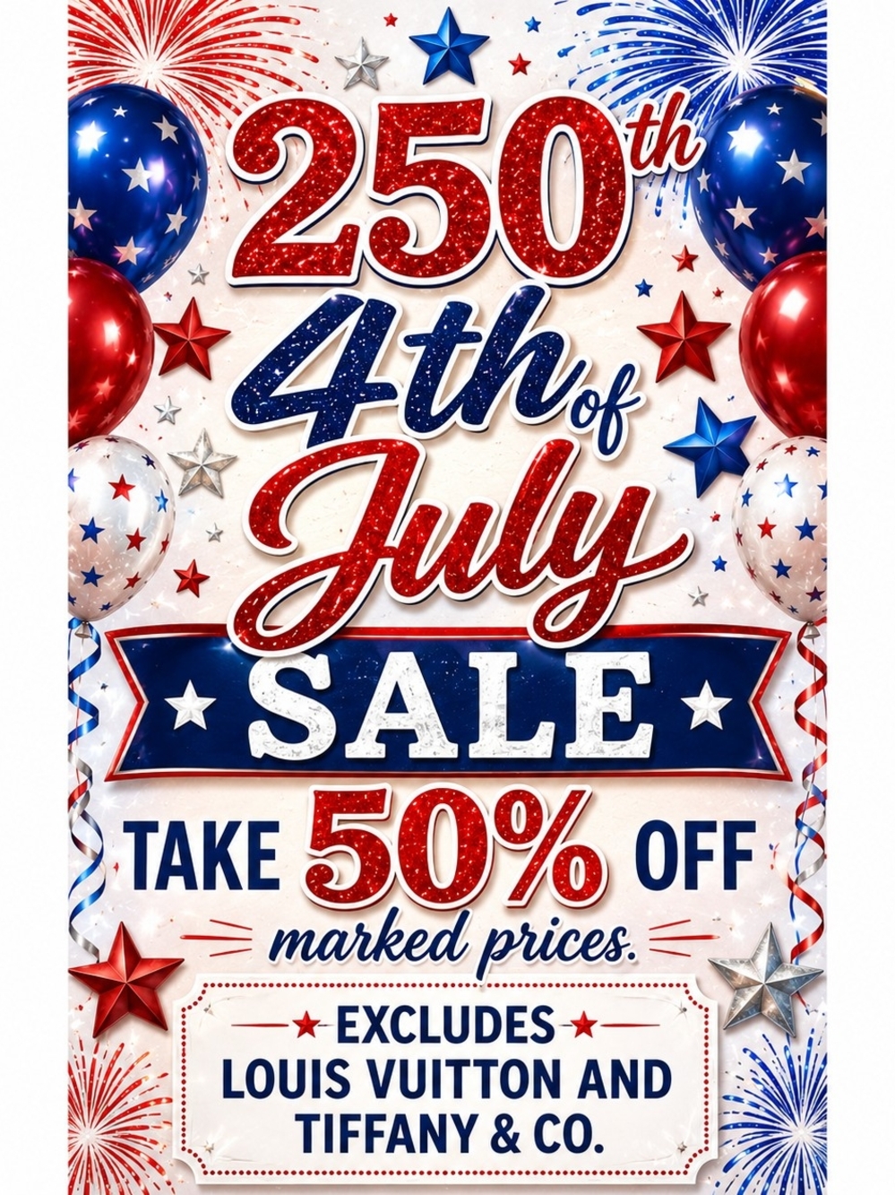 🇺🇸🎆 250th 4th of July Sale | 50% OFF Marked Prices Today Only! 🎆🇺🇸